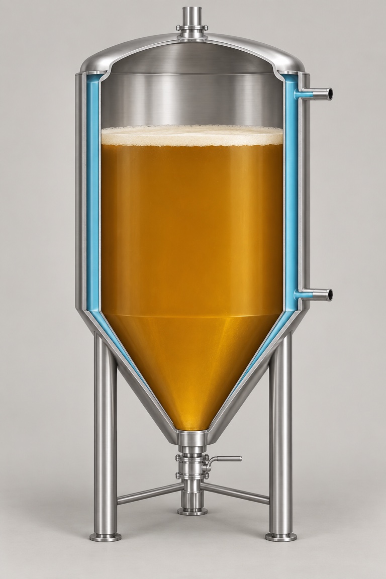 Reference 10-hectolitre fermentation tank